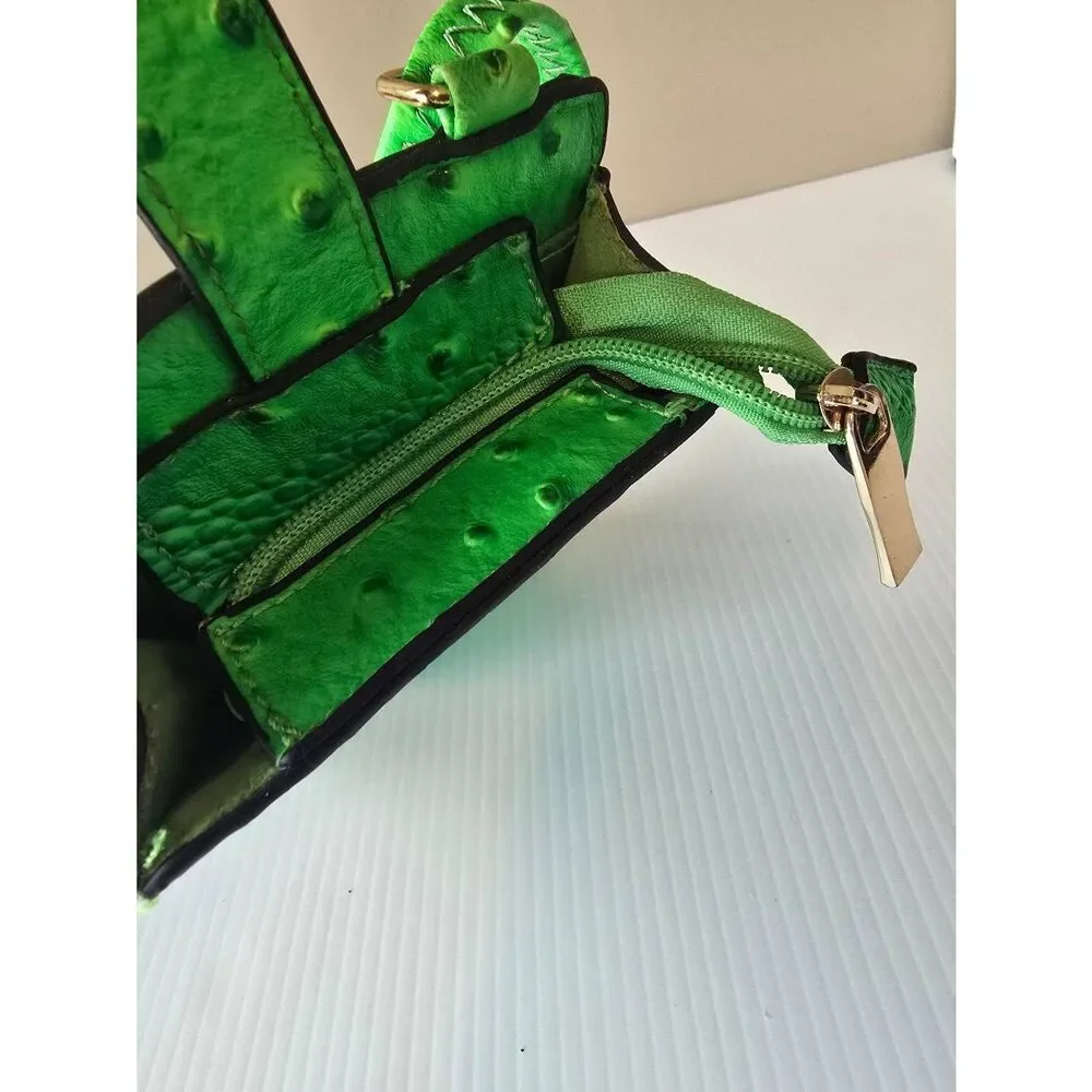 Phone Crossbody Neon Green Bumpy Crocodile Pattern